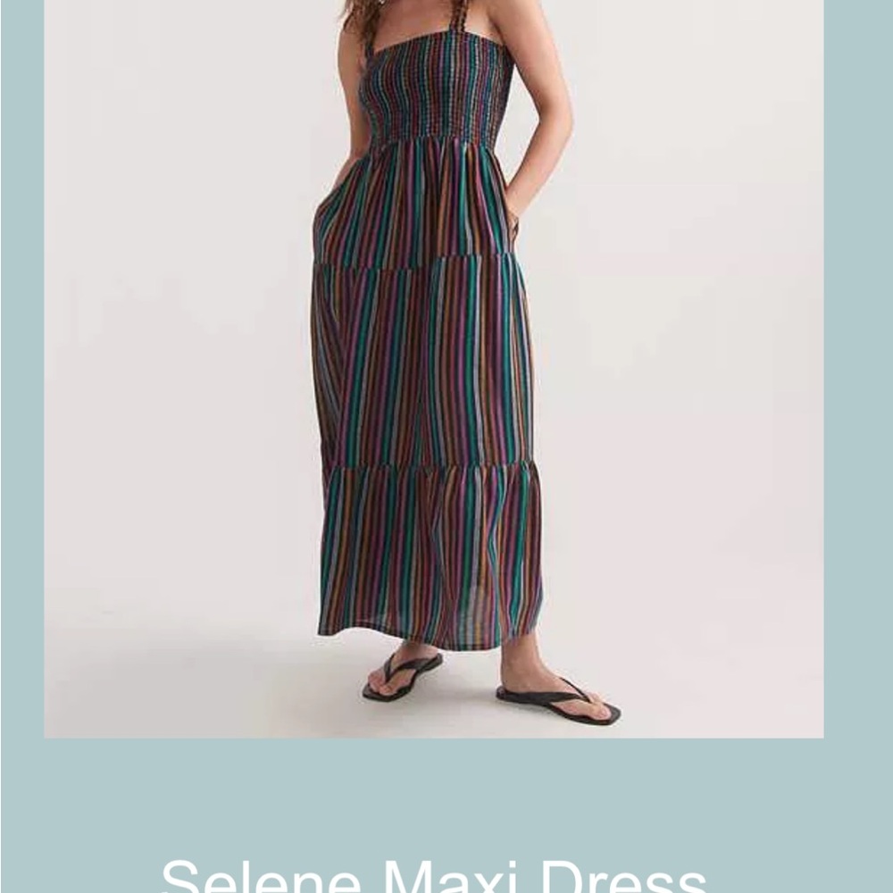 Marine Layer Striped Maxi Dress in Blue and Pink
